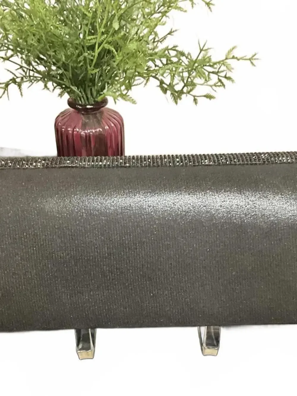 Black Crystal Beaded Clutch Shoulder Bag NWT